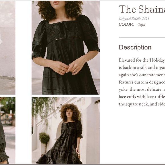 Christy Dawn Shaina Dress, black silk/cotton, M, NWT - Picture 5 of 12